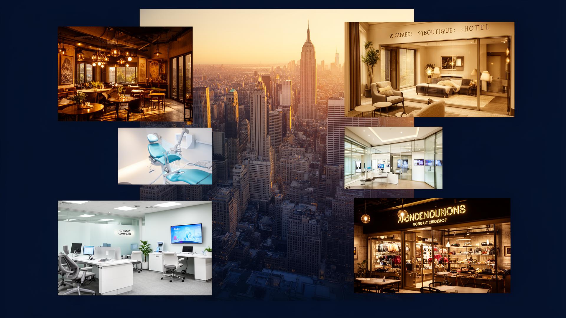 Global businesses collage